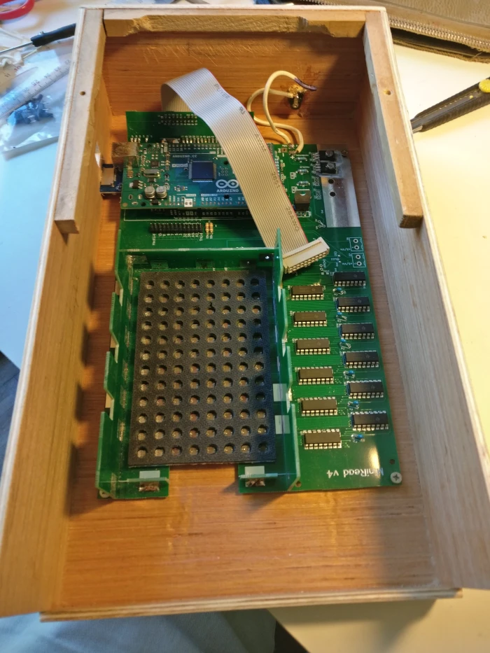 Opened box from top
